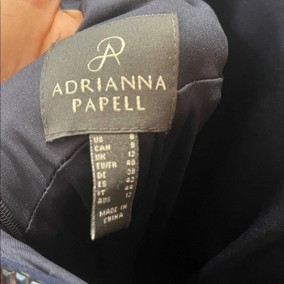 Adrianna papell jersey twist dress in midnight embellished open back NWT sz 8 - Picture 8 of 9